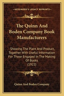 Couverture_The Quinn And Boden Company Book Manufacturers