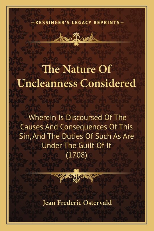 Couverture_The Nature Of Uncleanness Considered