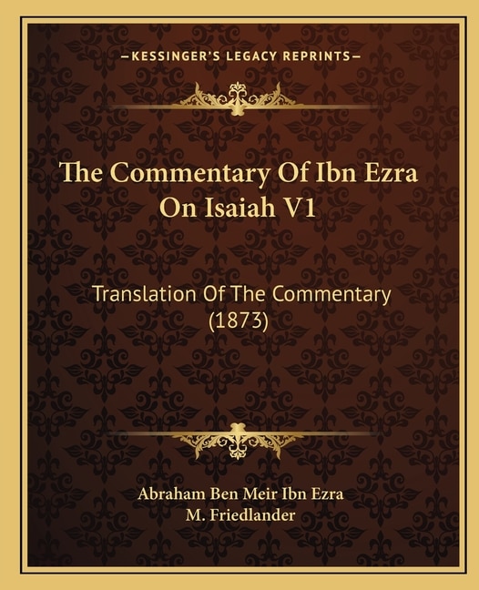 Couverture_The Commentary Of Ibn Ezra On Isaiah V1