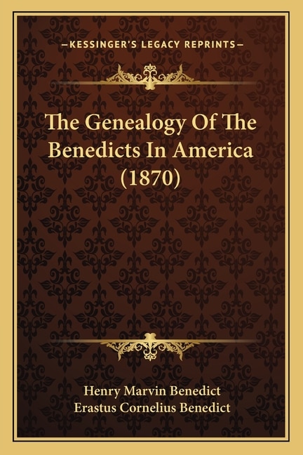 Couverture_The Genealogy Of The Benedicts In America (1870)