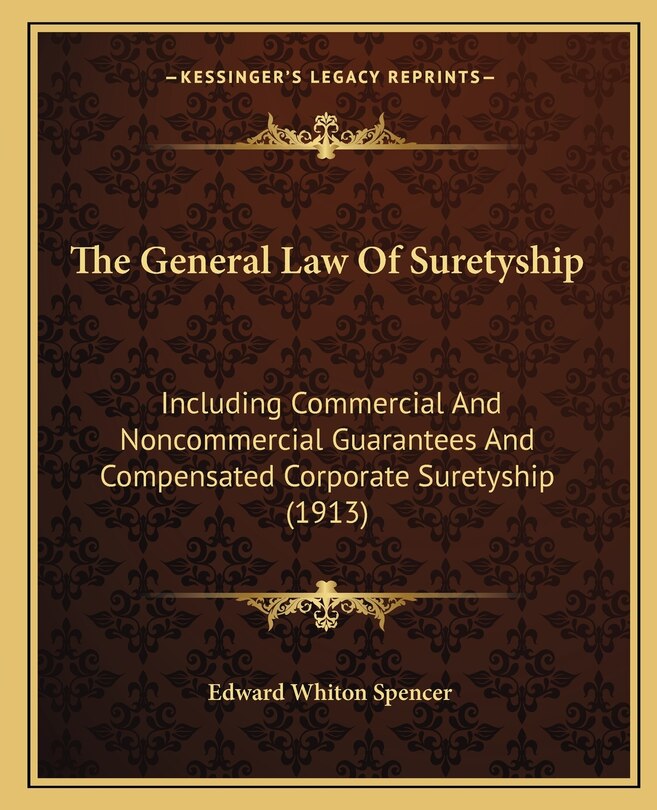 Front cover_The General Law Of Suretyship