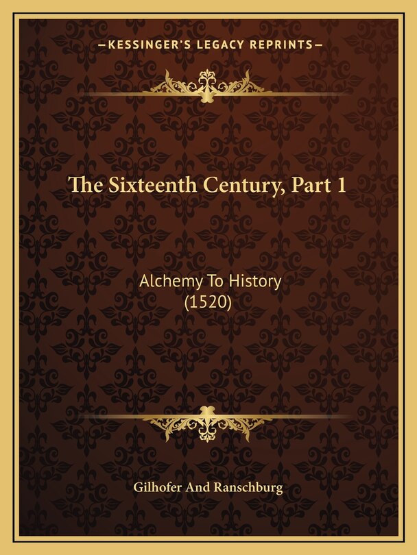 Couverture_The Sixteenth Century, Part 1