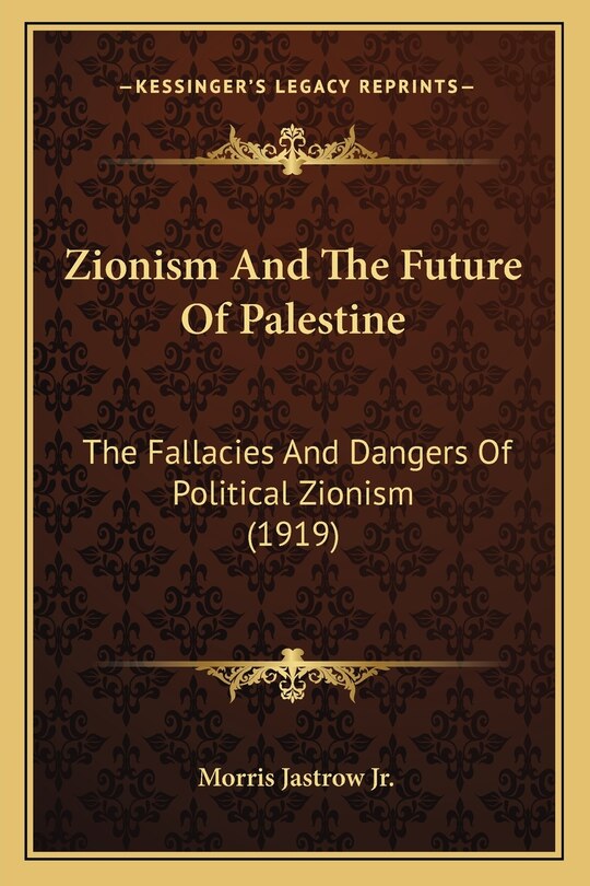 Front cover_Zionism And The Future Of Palestine