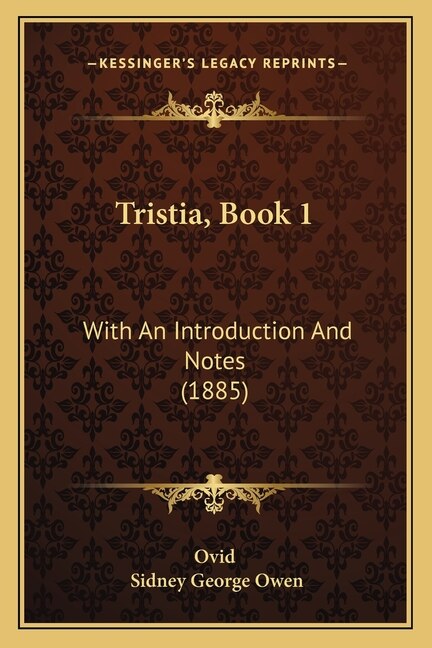 Front cover_Tristia, Book 1