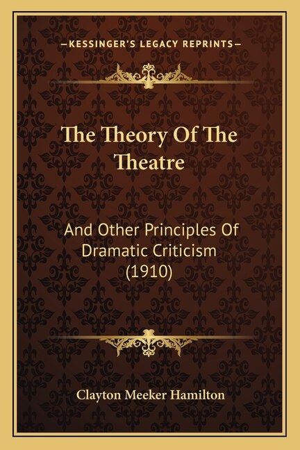 Front cover_The Theory Of The Theatre