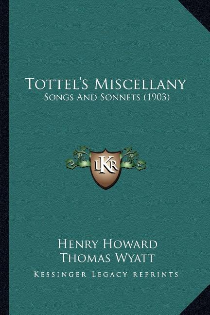 Front cover_Tottel's Miscellany