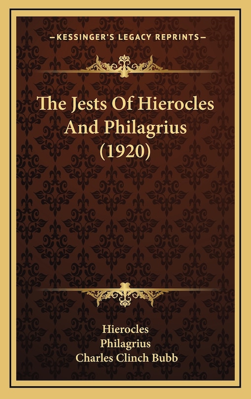 Couverture_The Jests Of Hierocles And Philagrius (1920)