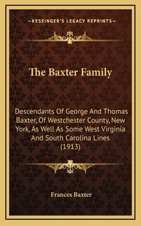 Front cover_The Baxter Family