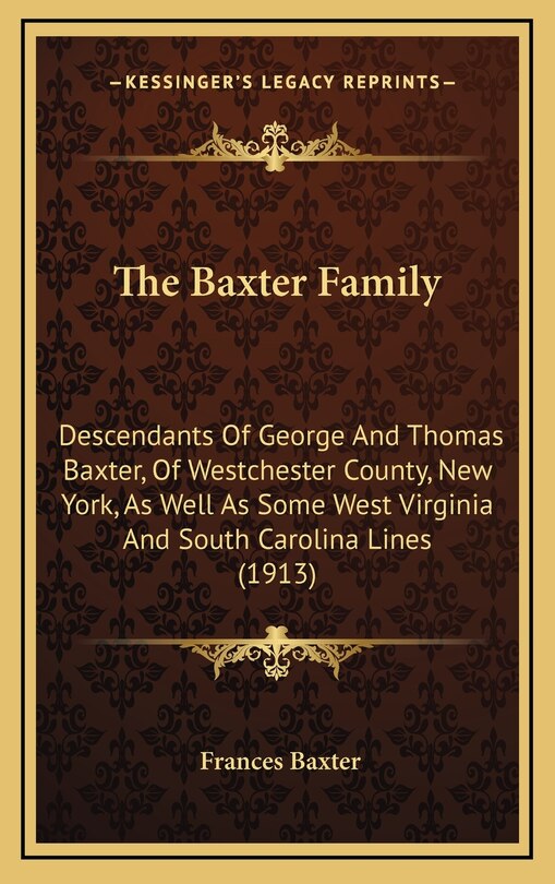 Front cover_The Baxter Family