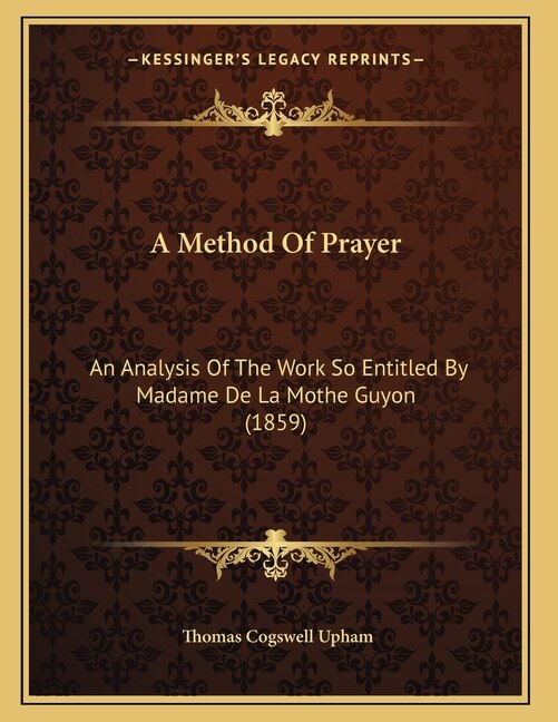 Front cover_A Method Of Prayer