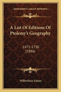 Couverture_A List Of Editions Of Ptolemy's Geography