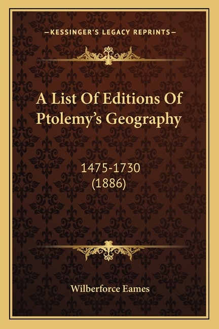 Couverture_A List Of Editions Of Ptolemy's Geography