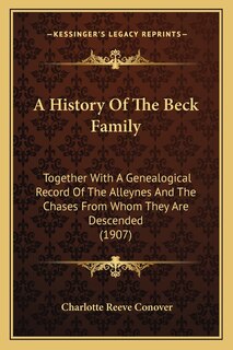 Front cover_A History Of The Beck Family