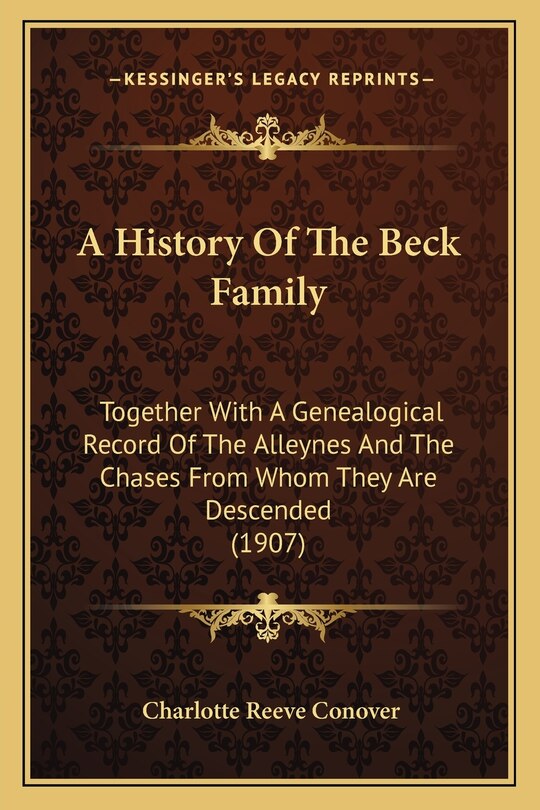 Front cover_A History Of The Beck Family