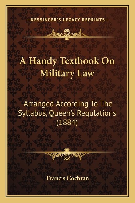 Front cover_A Handy Textbook On Military Law