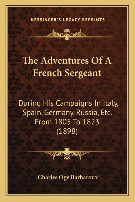 Front cover_The Adventures Of A French Sergeant