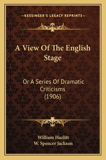 Front cover_A View Of The English Stage