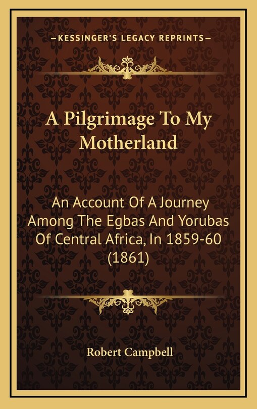 Front cover_A Pilgrimage To My Motherland
