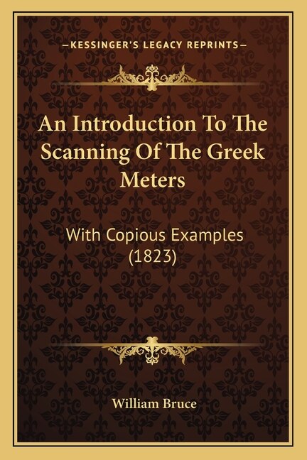 Front cover_An Introduction To The Scanning Of The Greek Meters