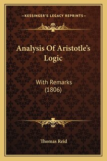 Front cover_Analysis Of Aristotle's Logic