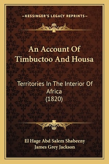 Front cover_An Account Of Timbuctoo And Housa