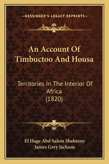 Front cover_An Account Of Timbuctoo And Housa