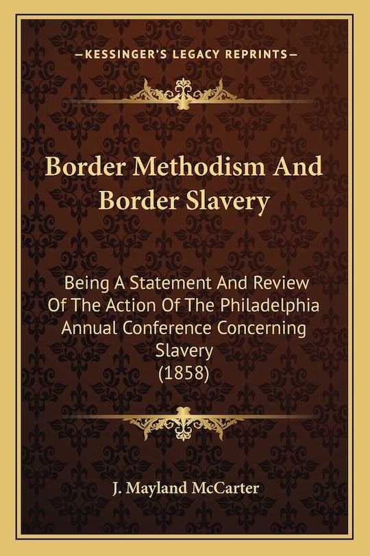 Couverture_Border Methodism And Border Slavery