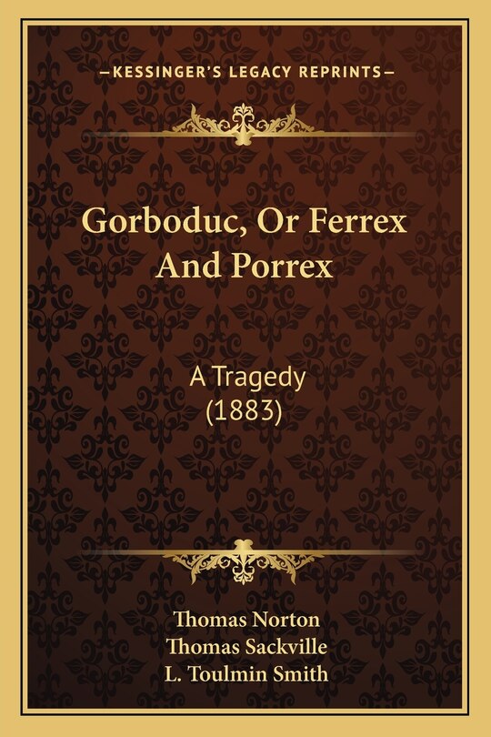 Couverture_Gorboduc, Or Ferrex And Porrex
