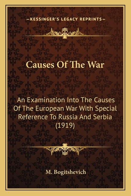 Couverture_Causes Of The War