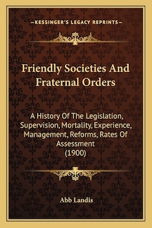 Couverture_Friendly Societies And Fraternal Orders