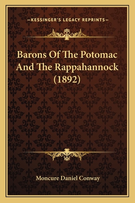 Front cover_Barons Of The Potomac And The Rappahannock (1892)