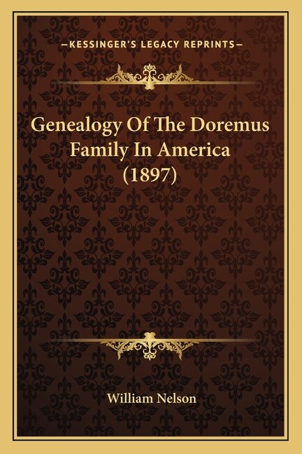 Couverture_Genealogy Of The Doremus Family In America (1897)