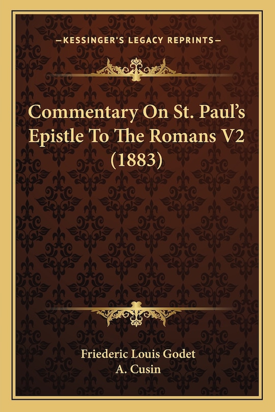 Front cover_Commentary On St. Paul's Epistle To The Romans V2 (1883)