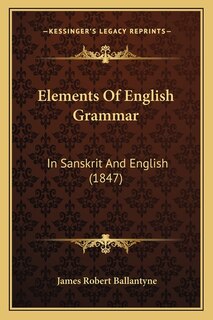 Couverture_Elements Of English Grammar