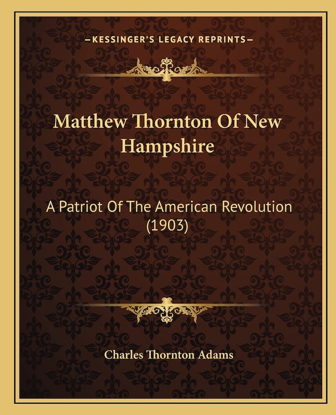 Couverture_Matthew Thornton Of New Hampshire