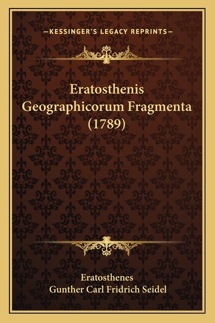 Front cover_Eratosthenis Geographicorum Fragmenta (1789)