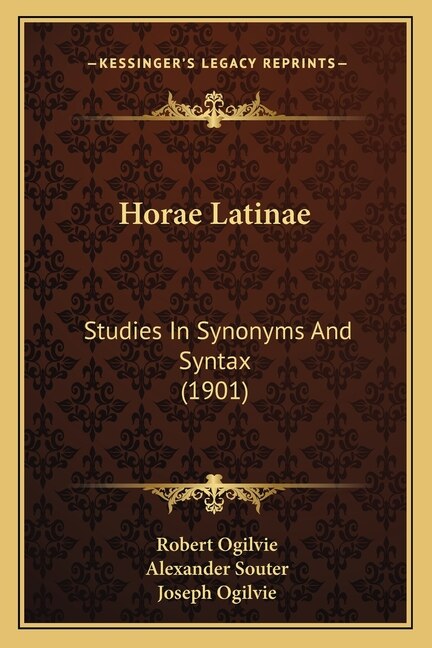 Couverture_Horae Latinae