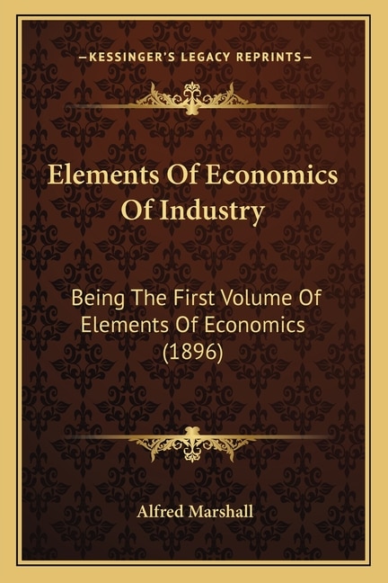 Front cover_Elements Of Economics Of Industry