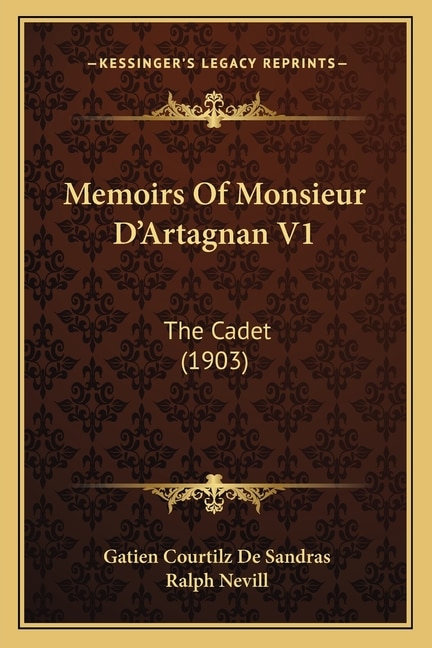 Front cover_Memoirs Of Monsieur D'Artagnan V1