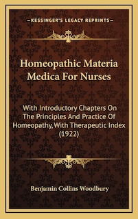 Front cover_Homeopathic Materia Medica For Nurses