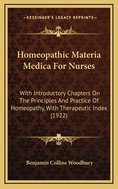 Front cover_Homeopathic Materia Medica For Nurses