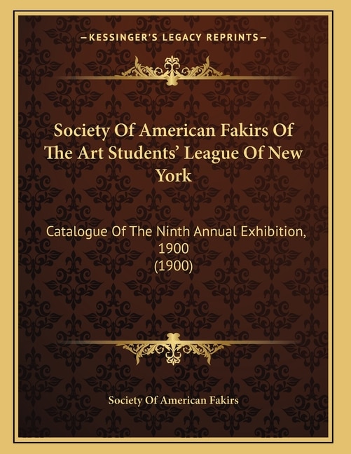 Couverture_Society Of American Fakirs Of The Art Students' League Of New York