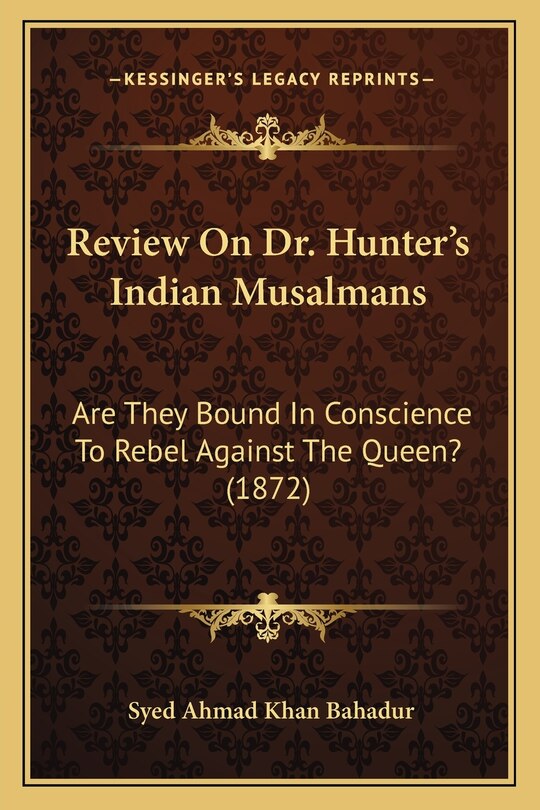 Couverture_Review On Dr. Hunter's Indian Musalmans