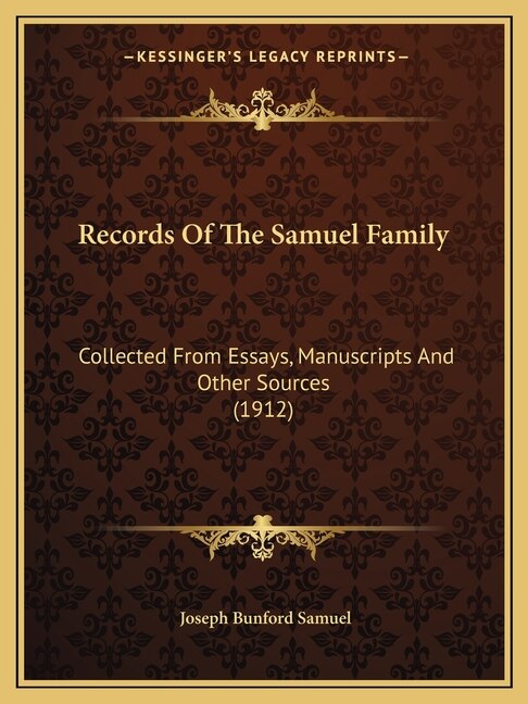 Couverture_Records Of The Samuel Family
