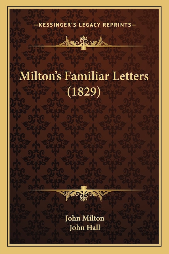 Front cover_Milton's Familiar Letters (1829)