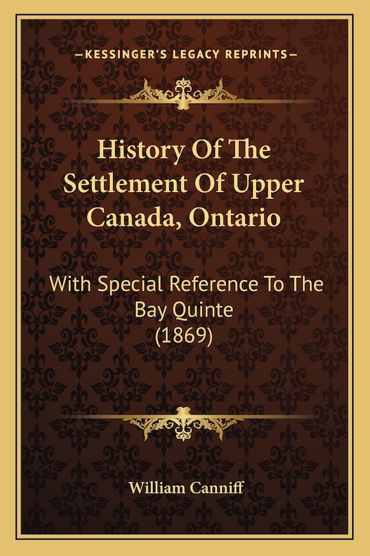 Front cover_History Of The Settlement Of Upper Canada, Ontario