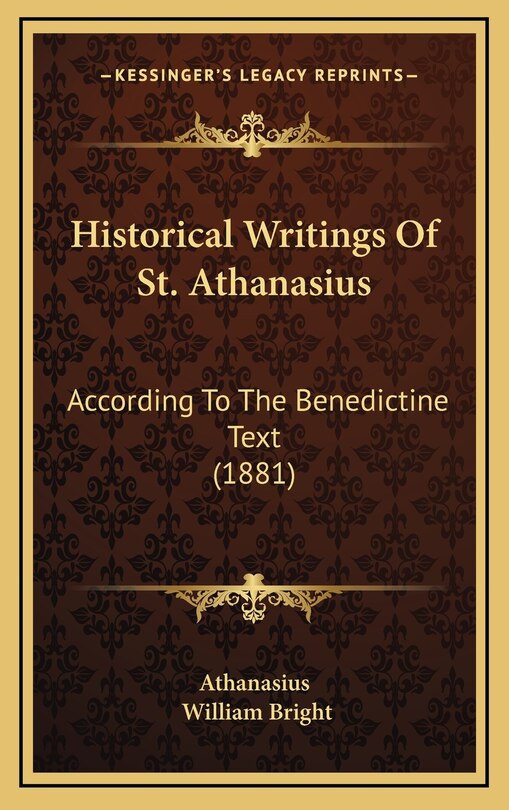 Front cover_Historical Writings Of St. Athanasius