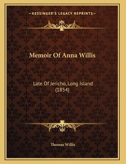 Front cover_Memoir Of Anna Willis