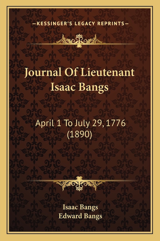 Couverture_Journal Of Lieutenant Isaac Bangs