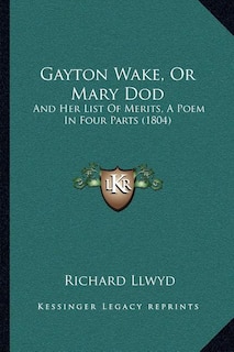 Front cover_Gayton Wake, Or Mary Dod